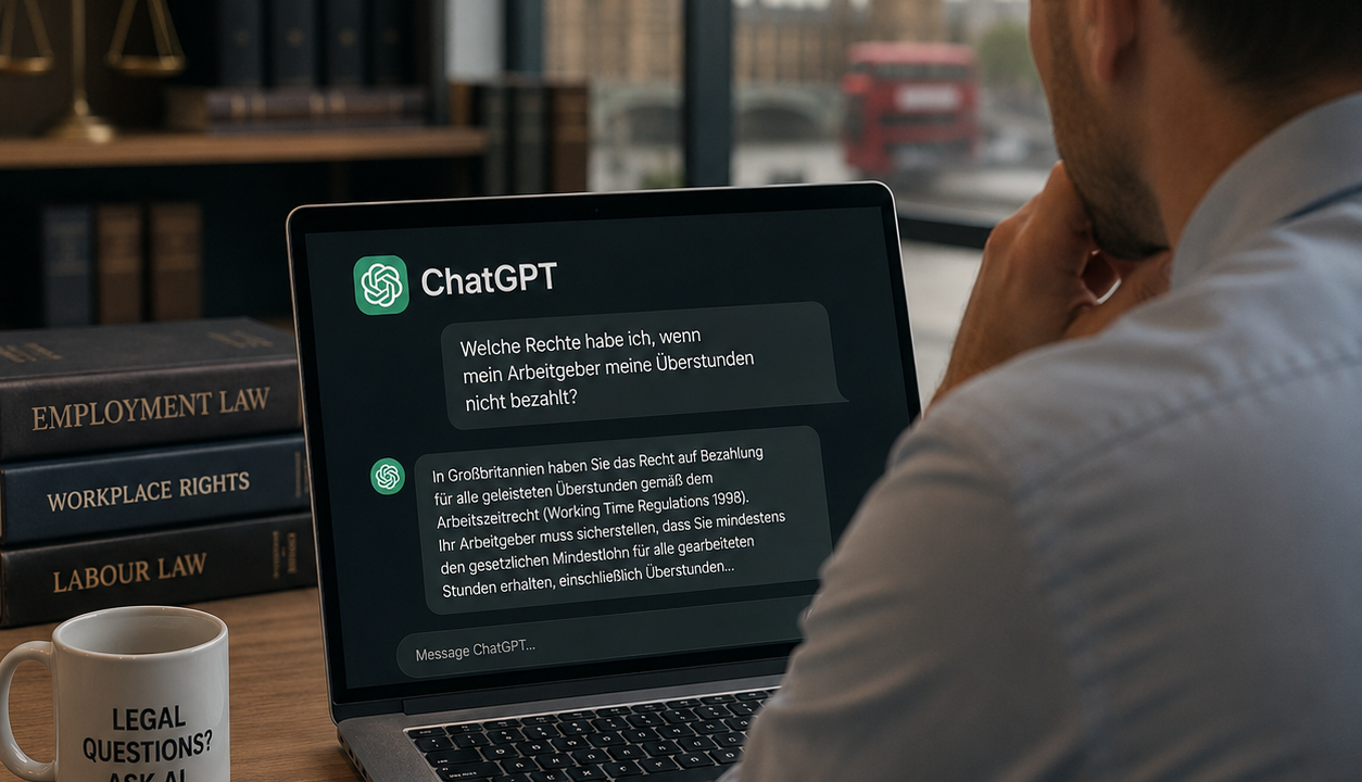 Britische Angestellte setzen auf ChatGPT statt Anwälte